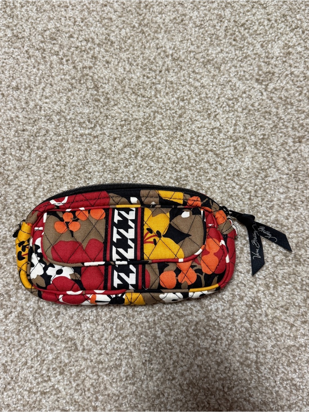 Vera Bradley “Bitersweet” Cosmetic/Makeup Mini Bag in Tan Yellow Orange
